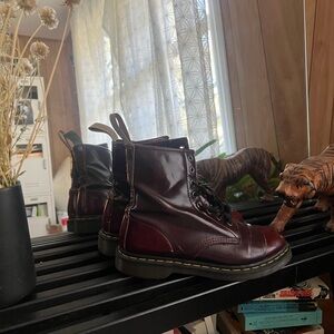 Cherry red doc martens boots